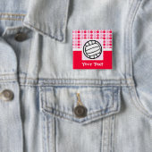 Badge Carré 5 Cm Volleyball mignon (En situation)