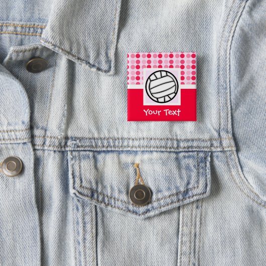 Badge Carré 5 Cm Volleyball mignon (En situation)