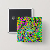 Badge Carré 5 Cm Vortex psychédélique (Devant & derrière)