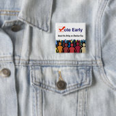 Badge Carré 5 Cm Vote anticipé (En situation)