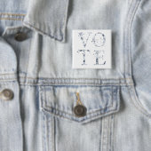 Badge Carré 5 Cm Vote bleu rustique (En situation)