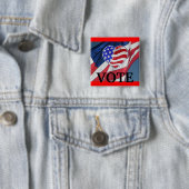 Badge Carré 5 Cm Vote - Bouton d'élection de campagne (En situation)