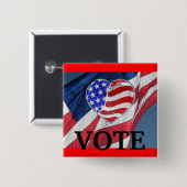 Badge Carré 5 Cm Vote - Bouton d'élection de campagne (Devant & derrière)