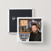 Badge Carré 5 Cm Vote CSK NYC Maire 2021 (Devant & derrière)