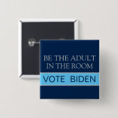 Badge Carré 5 Cm Vote Kamala Be the Responsible Adult 2024 Election (Devant & derrière)