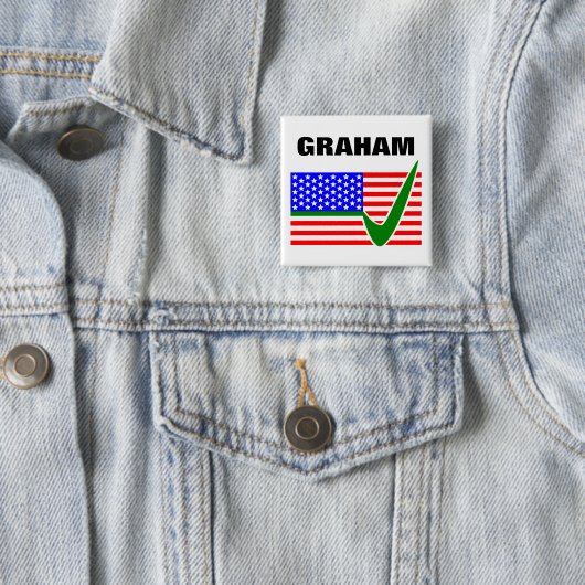 Badge Carré 5 Cm Vote Lindsey Graham pour le Président 2016 (En situation)