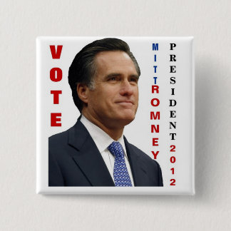 Badge Carré 5 Cm Vote Mitt Romney 2012 Pinback Button