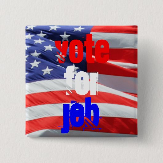 Badge Carré 5 Cm Vote pour Jeb Bush, élections présidentielles (Devant)