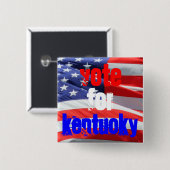 Badge Carré 5 Cm Vote pour le Kentucky, élections présidentielles (Devant & derrière)