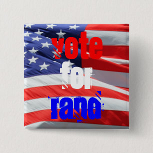 Badge Carré 5 Cm Vote pour Rand Paul, Elections présidentielles