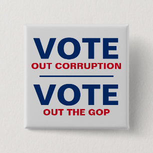 Badge Carré 5 Cm Voter contre la corruption Voter du GOP