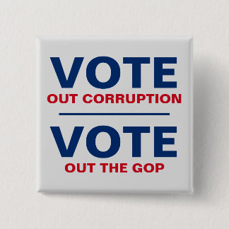 Badge Carré 5 Cm Voter contre la corruption Voter du GOP