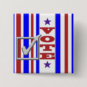 Badge Carré 5 Cm VOTER exercer votre droit de vote rappel