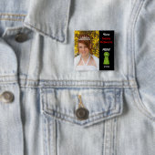 Badge Carré 5 Cm Votez-moi pour Prom Queen (Vert) (En situation)