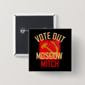 Badge Carré 5 Cm Votez Moscou Mitch (Devant & derrière)
