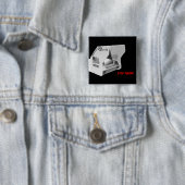 Badge Carré 5 Cm Votez vers le bas le Pin de fascisme (En situation)