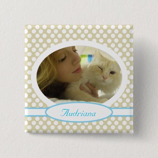 Badge Carré 5 Cm Votre bouton de photo (Devant)