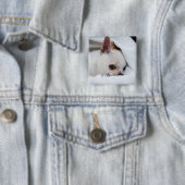 Badge Carré 5 Cm Votre chien animal de compagnie chiot photo person (En situation)
