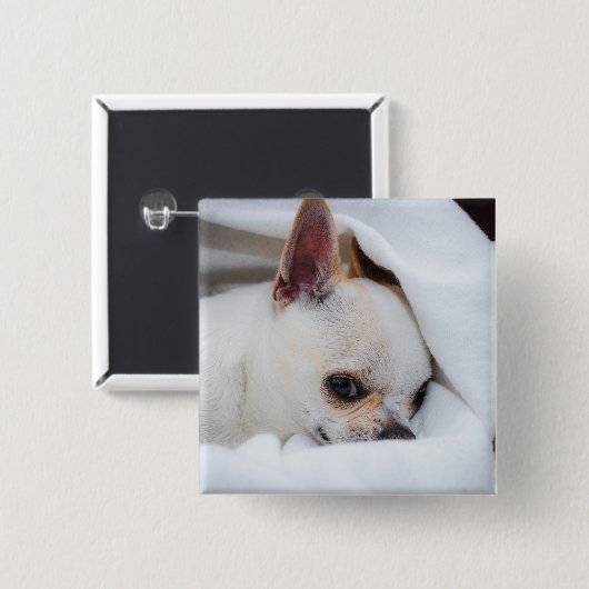 Badge Carré 5 Cm Votre chien animal de compagnie chiot photo person (Devant & derrière)