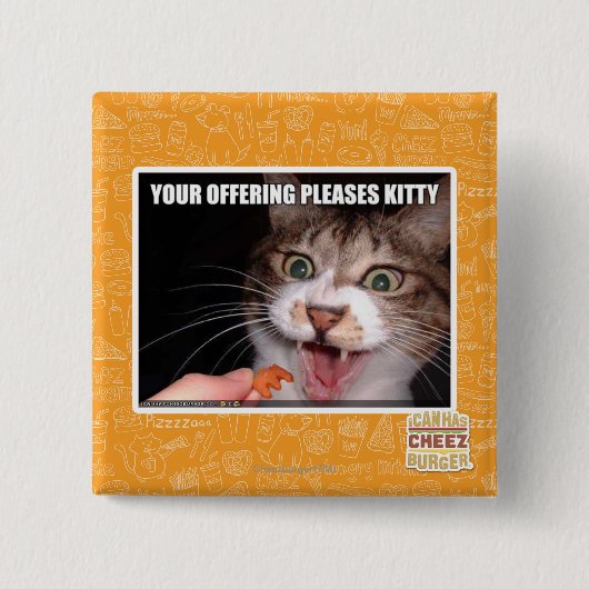 Badge Carré 5 Cm Votre offre satisfait Kitty (Devant)