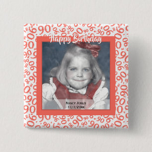 Badge Carré 5 Cm Votre photo : 90e nombre aléatoire de corail Moti