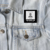 Badge Carré 5 Cm Votre photo ici Nom et âge (En situation)