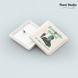 Badge Carré 5 Cm Votre vote compte l'élection vert politique imprim