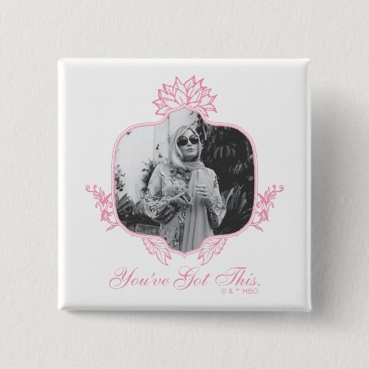 Badge Carré 5 Cm Vous avez ceci - Le Lotus Blanc (Devant)