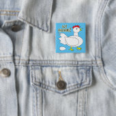 Badge Carré 5 Cm Vous avez des poulets ? (En situation)