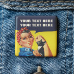 Badge Carré 5 Cm Vous Chat Le Faire Rosie Le Féministe Riveter<br><div class="desc">You Cat Do It Rosie The Riveter Feminist Button - Ce bouton/badge sensationnel a un design basé sur l'uber cool "We Can Do It!" Affiche de propagande américaine. Associé à Rosie le Riveter, qui a contribué au mouvement des femmes dans la main-d'oeuvre industrielle rémunérée pendant la Seconde Guerre mondiale. Cette...</div>