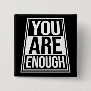 Badge Carré 5 Cm Vous êtes assez Logo de citation motivationnelle d