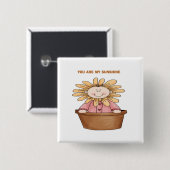 Badge Carré 5 Cm Vous êtes mon soleil (Devant & derrière)