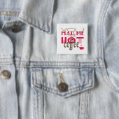 Badge Carré 5 Cm Vous m'avez eu au café chaud (En situation)