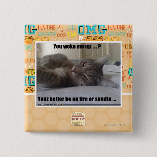 Badge Carré 5 Cm Vous m'avez réveillé (Devant)