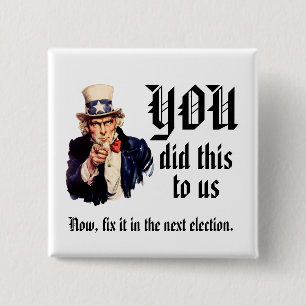 Badge Carré 5 Cm VOUS Nous avez fait ça