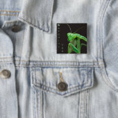 Badge Carré 5 Cm Vous regarder - Version verte (En situation)