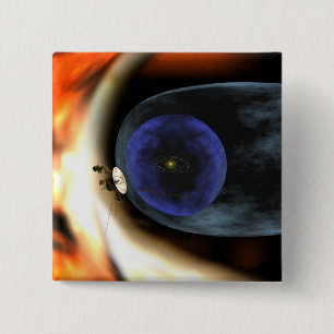 Badge Carré 5 Cm Voyager 2 vaisseau spatial
