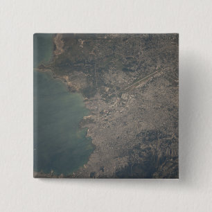 Badge Carré 5 Cm Vue aérienne de la région de Port-au-Prince du