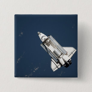 Badge Carré 5 Cm Vue aérienne de Space Shuttle Discovery 2