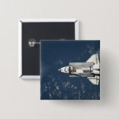 Badge Carré 5 Cm Vue aérienne de Space Shuttle Discovery 3 (Devant & derrière)