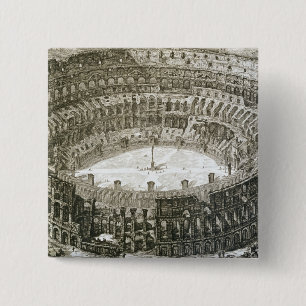 Badge Carré 5 Cm Vue aérienne du Colosseum à Rome des 'vues o