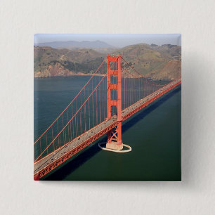 Badge Carré 5 Cm Vue aérienne du pont Golden Gate dans les 2