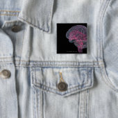 Badge Carré 5 Cm Vue arrière de l'esprit humain (En situation)