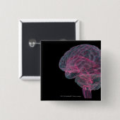Badge Carré 5 Cm Vue arrière de l'esprit humain (Devant & derrière)
