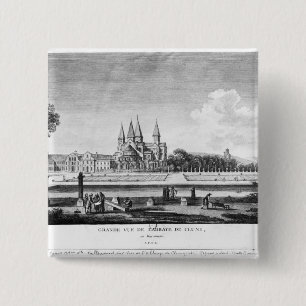 Badge Carré 5 Cm Vue d'abbaye de Cluny
