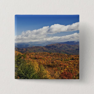 Badge Carré 5 Cm Vue d'automne sur les montagnes du sud des Appalac