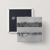 Badge Carré 5 Cm Vue de Carcassonne du côté Ouest (Devant & derrière)