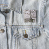 Badge Carré 5 Cm Vue de cathédrale de St Stephan (En situation)