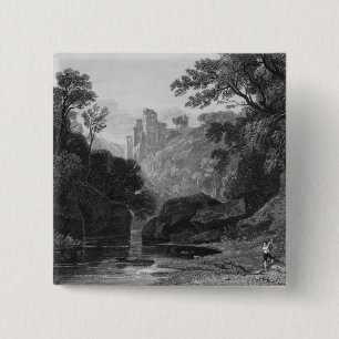 Badge Carré 5 Cm Vue de château de Roslin