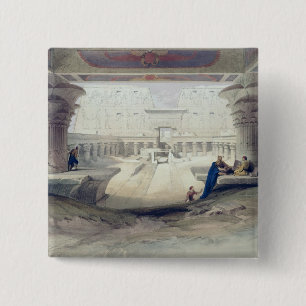 Badge Carré 5 Cm Vue de dessous le portique du temple d'Edfou, vers